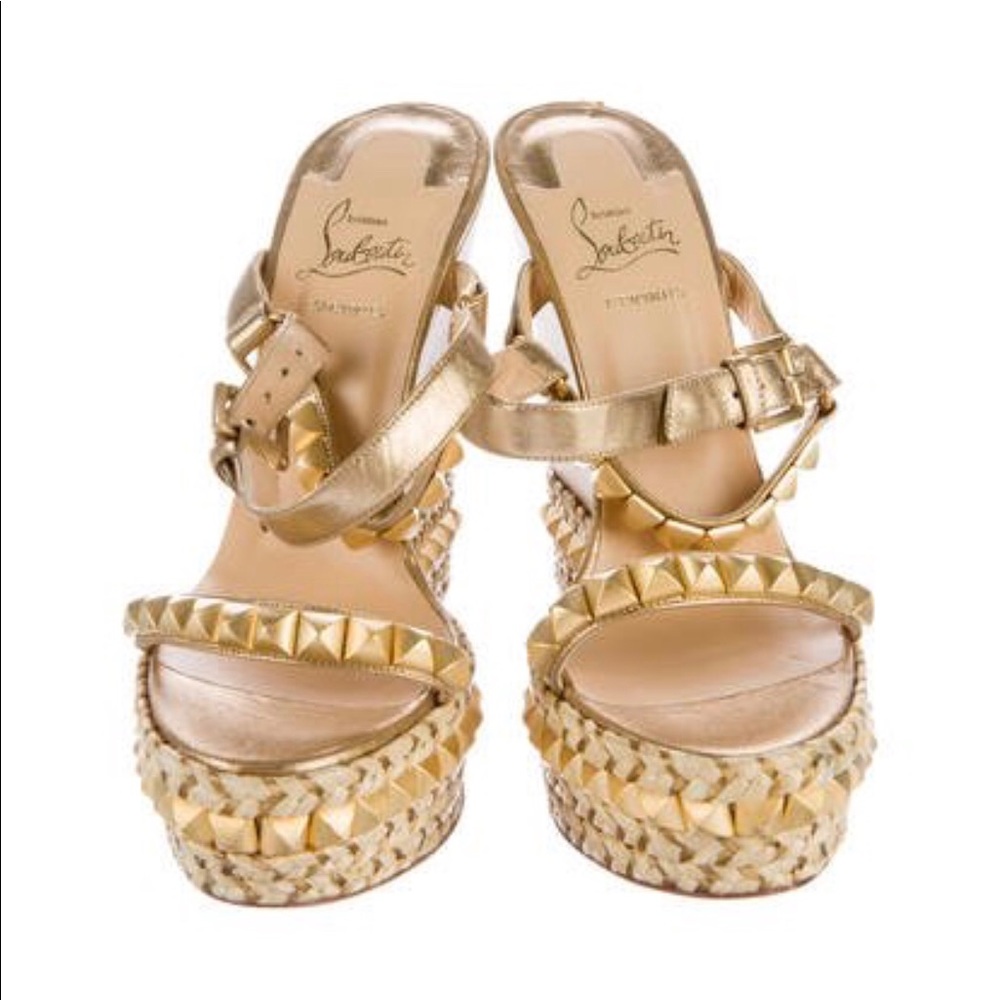 CHRISTIAN LOUBOUTIN CATACLOU ESPADRILLE WEDGES